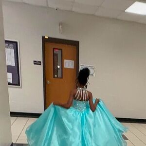 Elegant Aqua Blue Ball Gown for pageants only worn 1 time